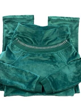 Boston Proper Velour Lounge Set XS Emerald Y2K Rhinestone Tracksuit